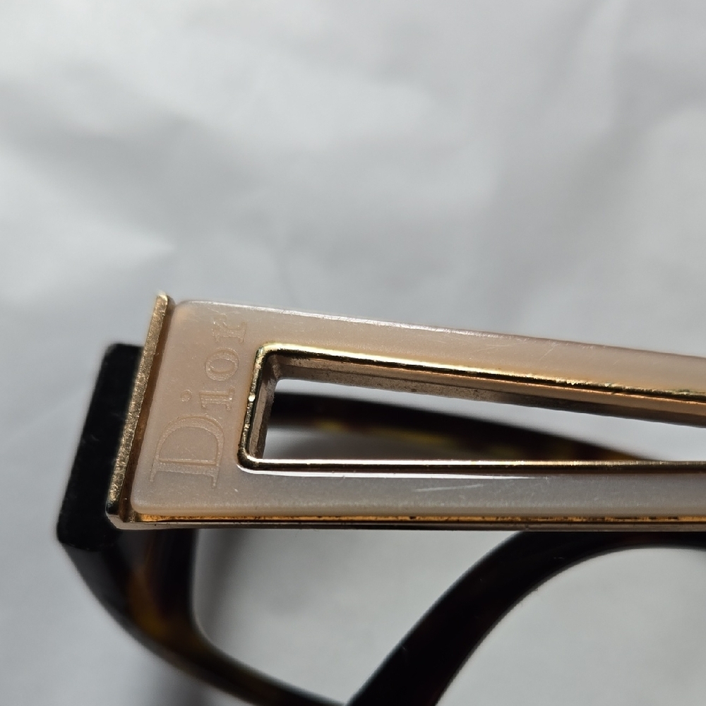 Dior Gold and Black Geometric Glasses